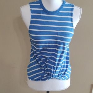 Abound Blue & white Stripe Twist Front Tank